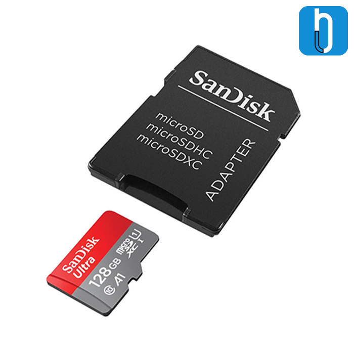 کارت حافظه microSDHC سن دیسک مدل Ultra A1 ظرفیت 128 گیگابایت همراه با آداپتور